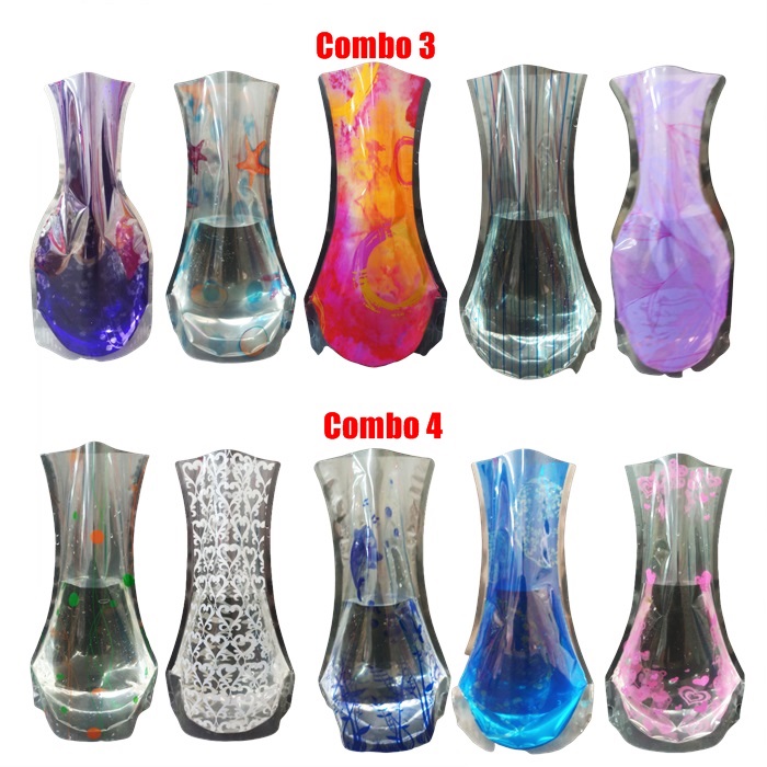 Buy PVC Durable Flower Plastic Reusable Foldable Vase- 5pcs | Car ...